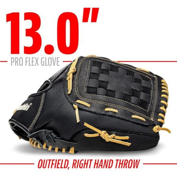 ProFlex Adult Baseball Fastpitch Softball Outfield Mitt Left Right Handed Throw - Picture 3 of 8